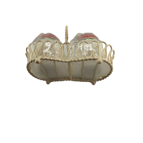 New Santa Claus Christmas Salt Pepper Shakers Wire Basket Holiday 2006 Target - Picture 7 of 7